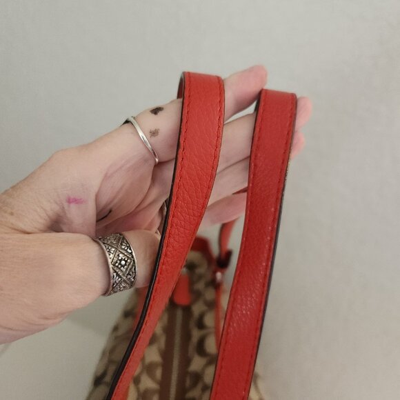 Euc Coach Carrie Khaki Shoulder Bag Tote Purse - Picture 5 of 16